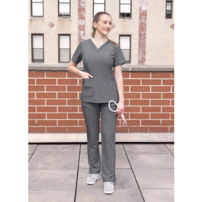 Elevated V- neck Scrub Top